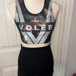 Oiselle Volee Crop 21 - Moody Floral Team Crop - M